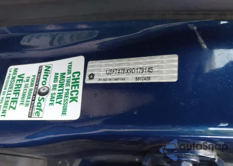 2009 Jeep Compass Sport/North из США, поврежденный, VIN 1J8FT47BX9D179145